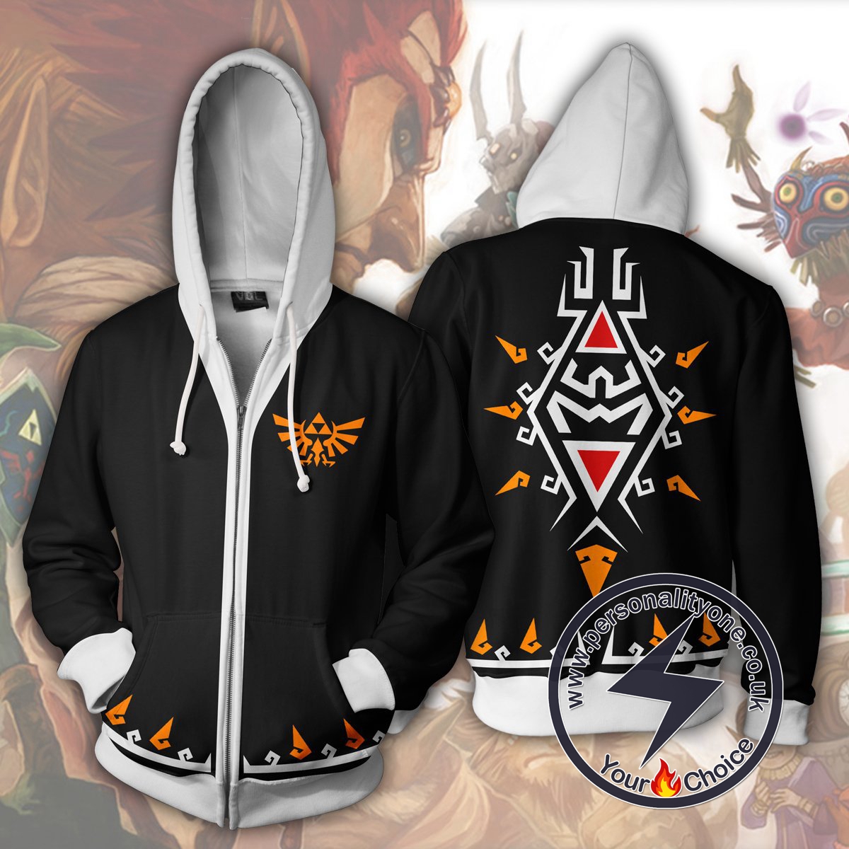 The Legend of Zelda Hoodies - The Legend of Zelda Link Black Zip Up Hoodie Jacket